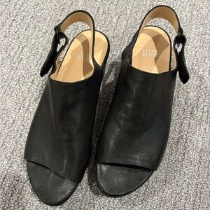 Stuart Weitzman Black Leather Sandals